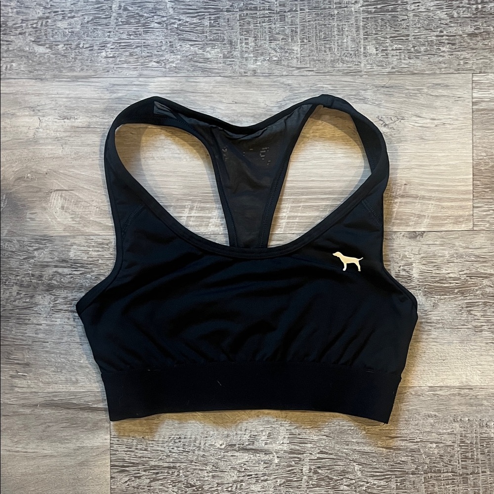 Black Sports Bra with Dog Logo